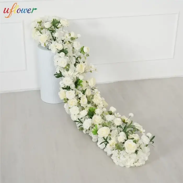 Guirlande de fleurs artificielles Uflower bleu clair