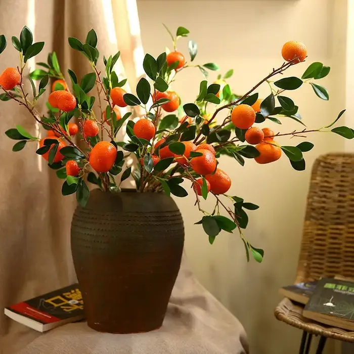 1 arbre à oranges artificiel contenant 6 oranges factices