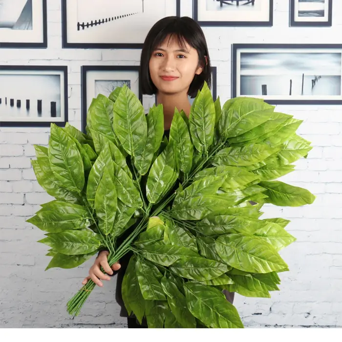 Feuilles de mangue en plastique pour centre commercial