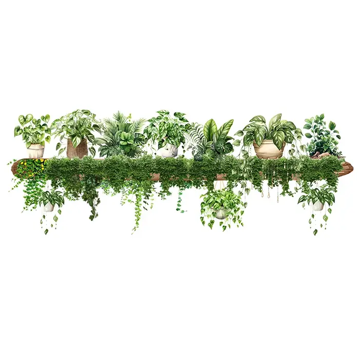 Autocollants muraux de décoration de plante verte