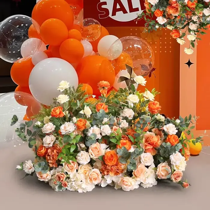 Hortensia rose orange pour décoration de fond de mariage