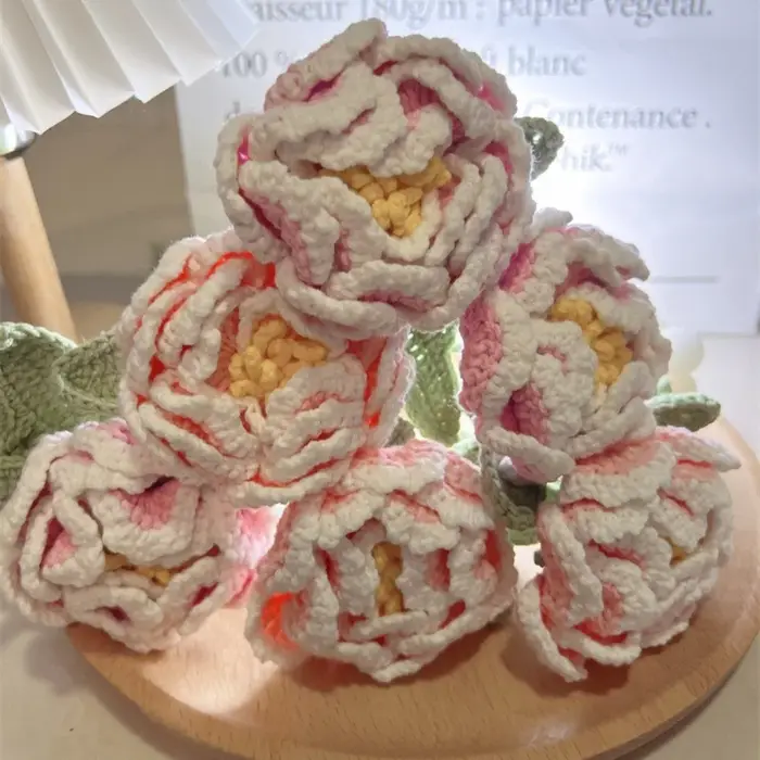 Bouquet de pivoines au crochet fait à la main