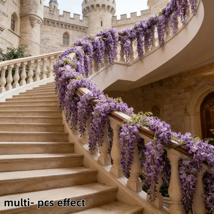 30 pièces de fleurs artificielles de glycine violette élégantes et romantiques pour les arrangements floraux de jardin