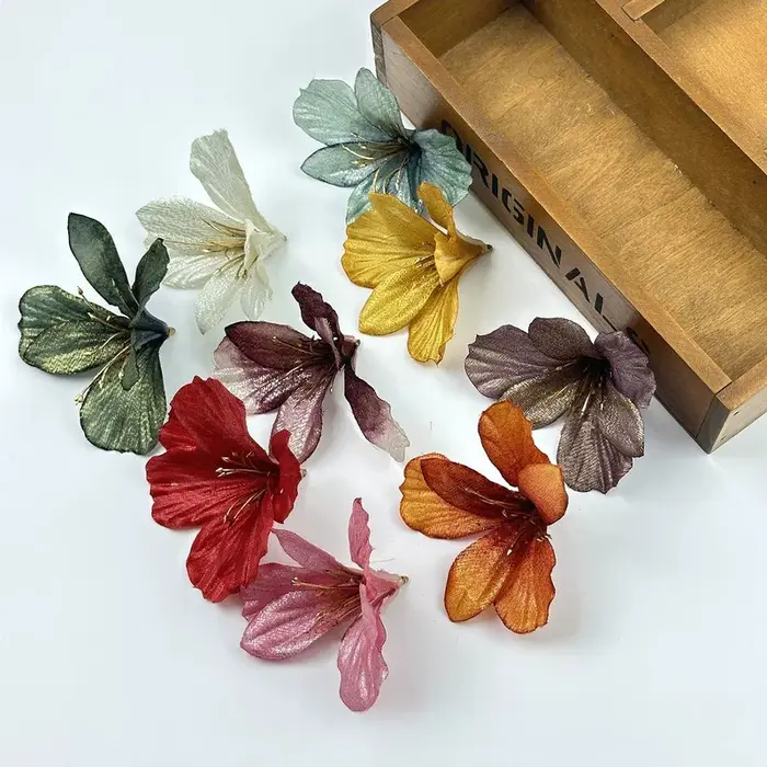 10 têtes de fleurs d'amarille artificielles rétro de 8 cm, fleurs en soie, accessoires pour arrangements de vases et guirlandes, décoration de mariage et de maison.