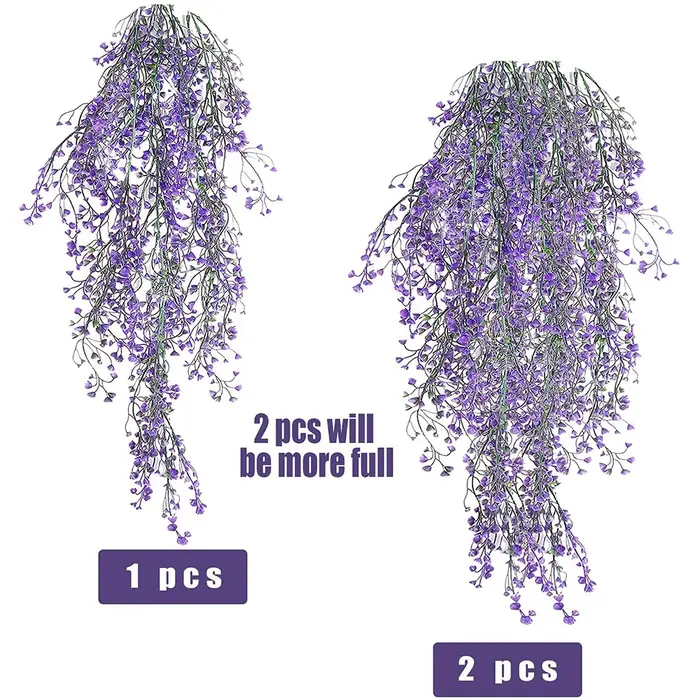 1 pièce de fleurs artificielles de glycine suspendues - Plantes