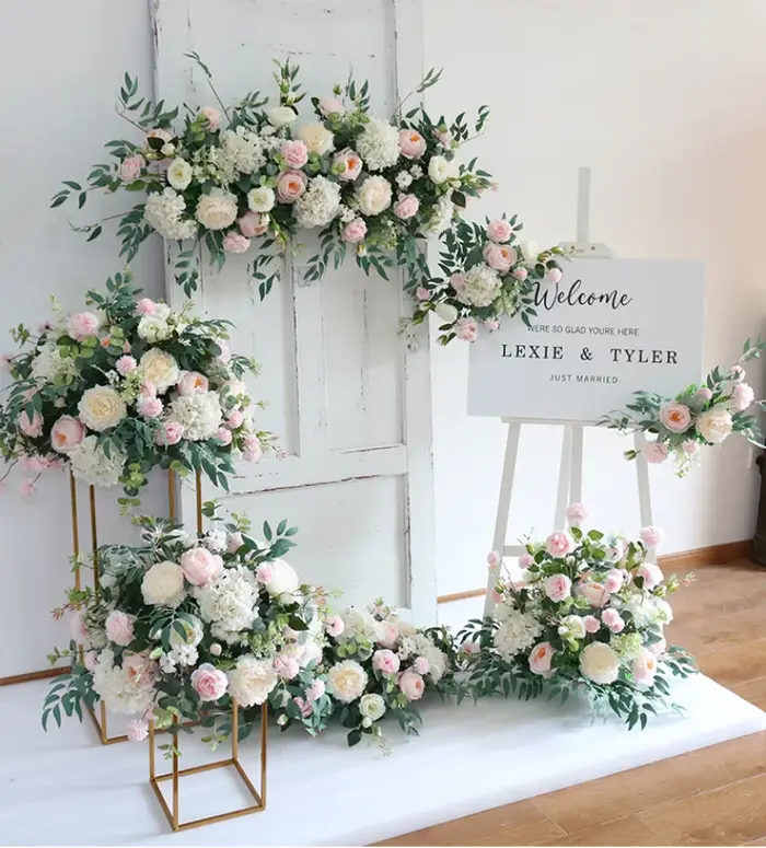 Fleurs artificielles pour décoration de mariage, scène de fête, fleurs de coin, toile de fond, décoration de maison, festival, boule florale