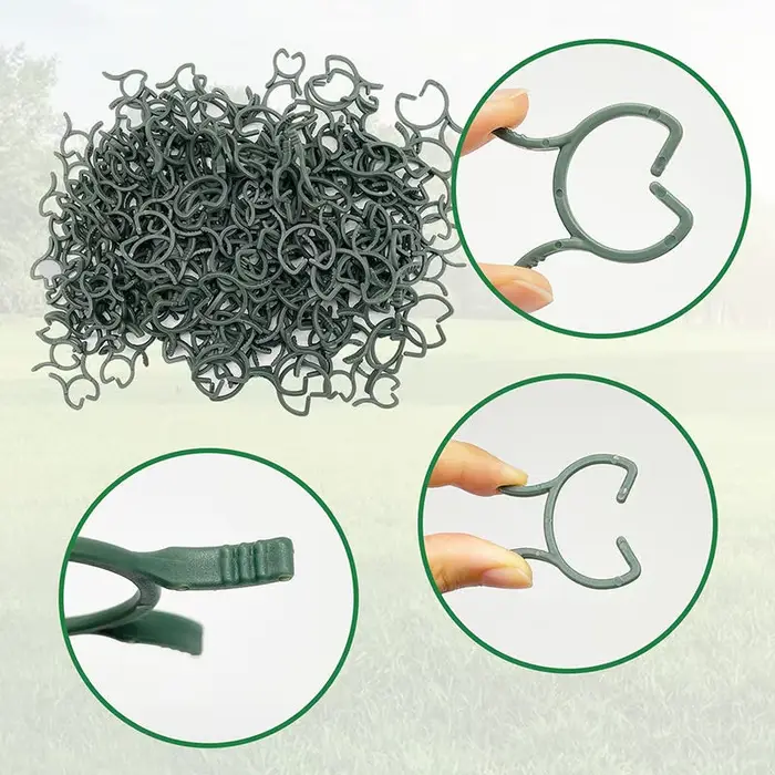 Clips de cerclage de vigne de jardin en plastique, anneau de boucle groupé pour plantes, crochet de 
