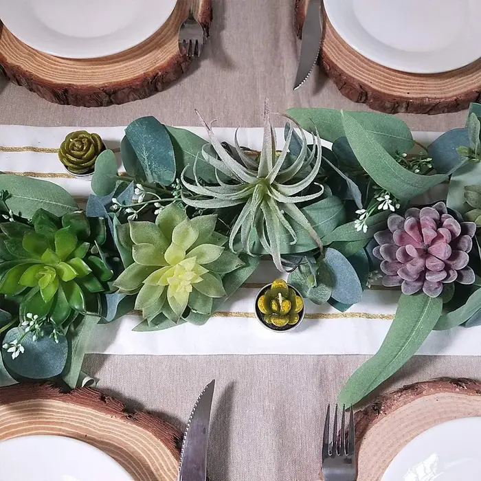 Lot de 15 plantes succulentes artificielles assorties