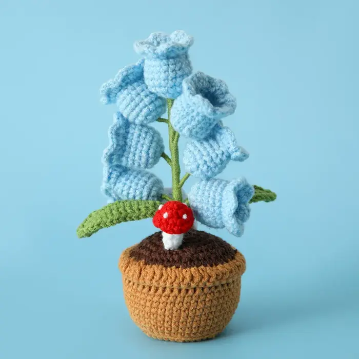 Orchidée Clochette au Crochet avec Pot