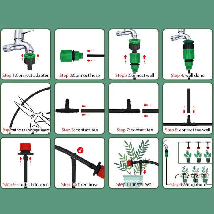 Système d'irrigation goutte à goutte pour serre, tuyau d'arrosage automatique, micro kits d'arrosage