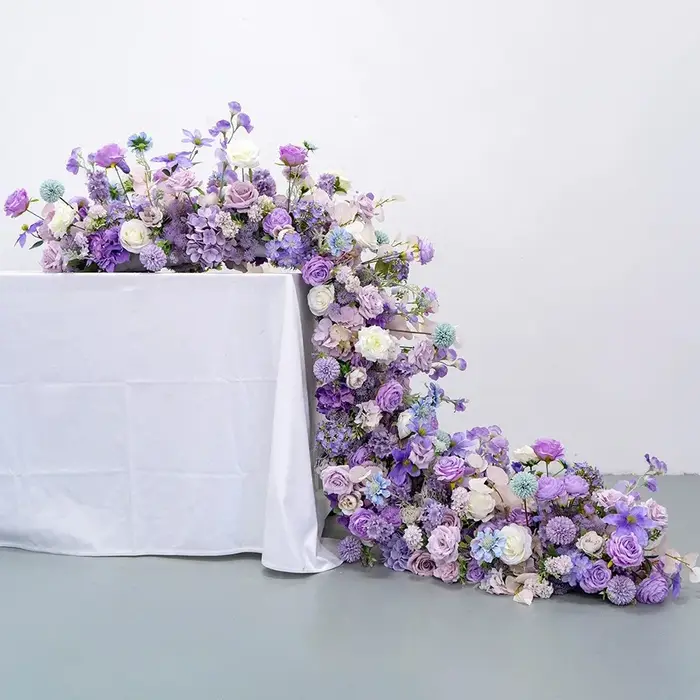 Uflower 200 cm luxe Rose fleur artificielle rangée Table pièce maîtresse mariage toile de fond fleur