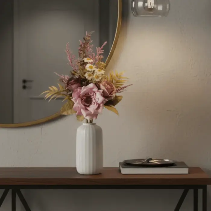 Bouquet de fleurs artificielles au toucher réel