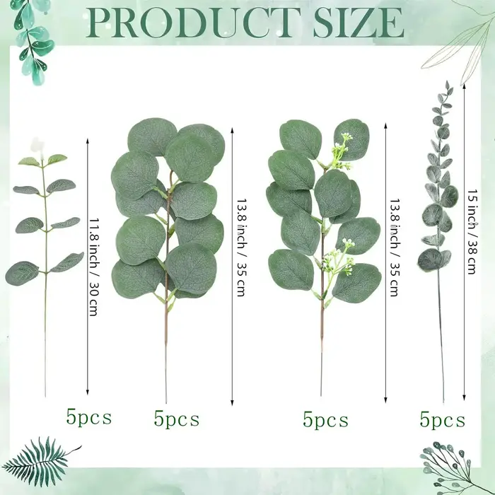 20pcs plante Artificielle vert combinaison BRICOLAGE mariée bouquet mariage fleur jardin salle à man
