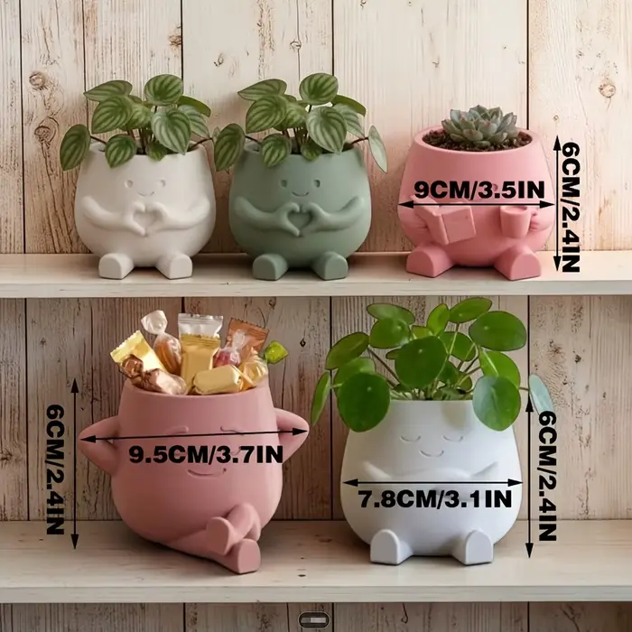 Pots de fleurs imprimés en 3D 4-en-1 : organisateur de stylos également. Parfait pour les plantes succulentes