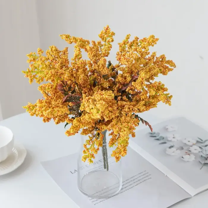 Bouquet de Fleurs Artificielles en Mousse Jaune