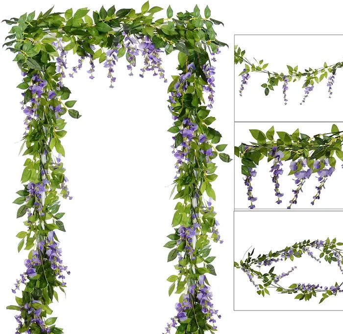 Guirlande de vigne artificielle de glycine de 2M