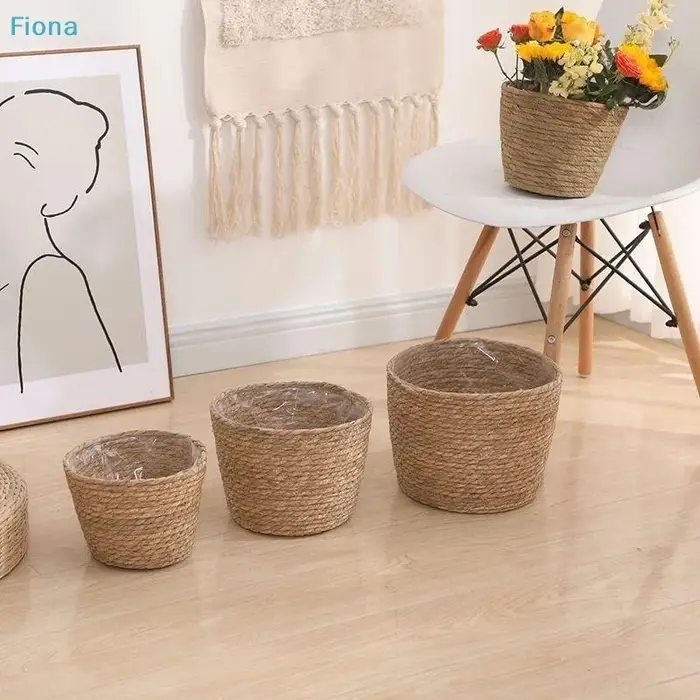 ✔ Panier de fleurs en rotin tressé