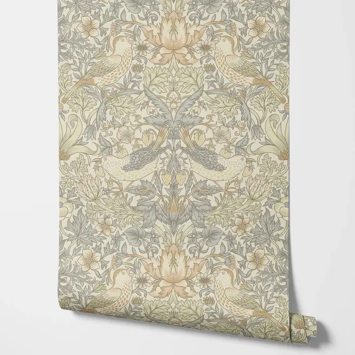 Papier peint de fleur de voleur de fraises naturelles dans la couleur naturelle, papier peint à déco