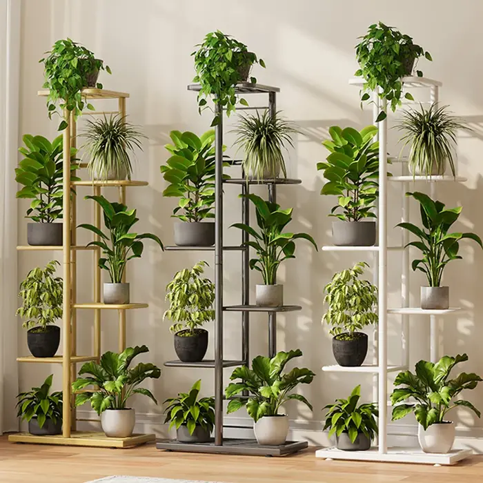 Support à plantes sur 8 niveaux avec roulettes verrouillables