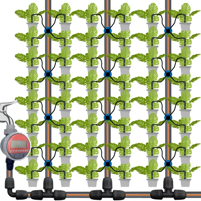 OASIS-Kit d'arrosage goutte-à-goutte à flèche courbée, 25 pièces, micro goutteurs pour tuyau de 3/5m