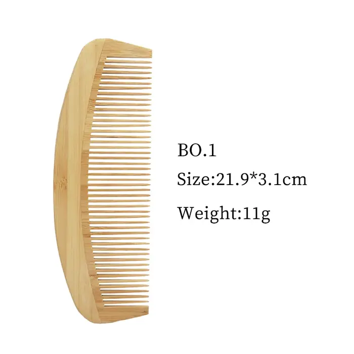 1 peigne en bambou naturel et bois, cheveux lisses, massage antistatique du cuir chevelu, peigne en