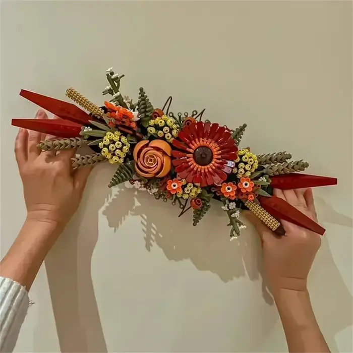Fleurs artificielles 3D, rose, orchidée, plante en pot, ensemble de blocs de construction DIY, bouquet de fleurs éternelles, modèle de décoration d'intérieur, cadeau de fête