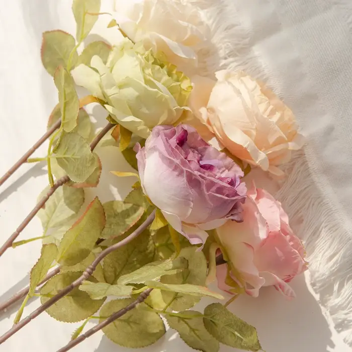 Bouquets de Roses artificielles au Caramel
