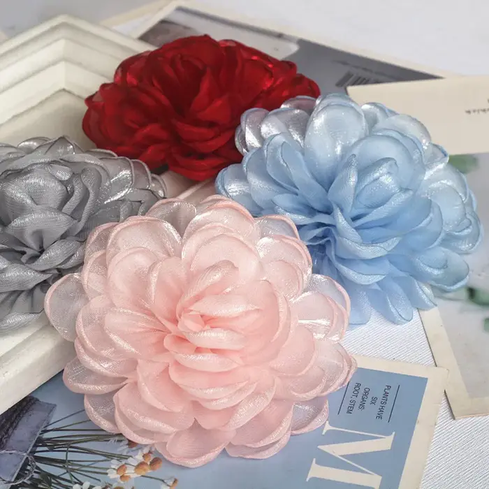 Grande fleur en gaze d'organza pour bricolage