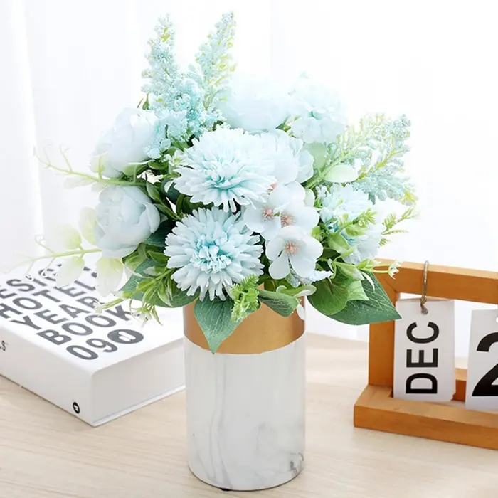 Fleurs artificielles brodées boules pivoines couronne de mariage maison chambre Table jardin extérieur décor