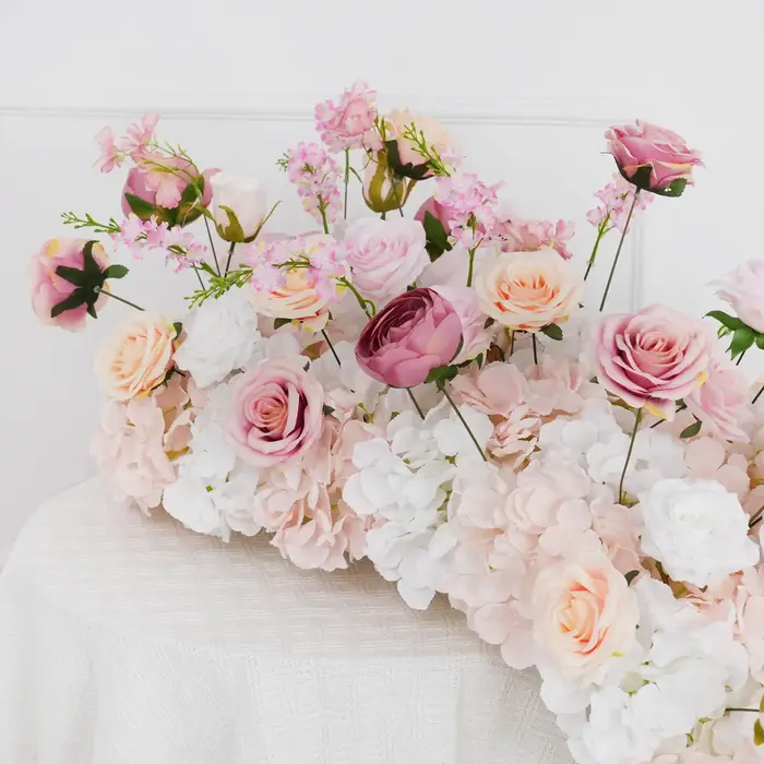 Uflower 100/200 cm luxe Rose fleur artificielle rangée Table pièce maîtresse fleurs de mariage toile de fond mur Arches décor fête florale