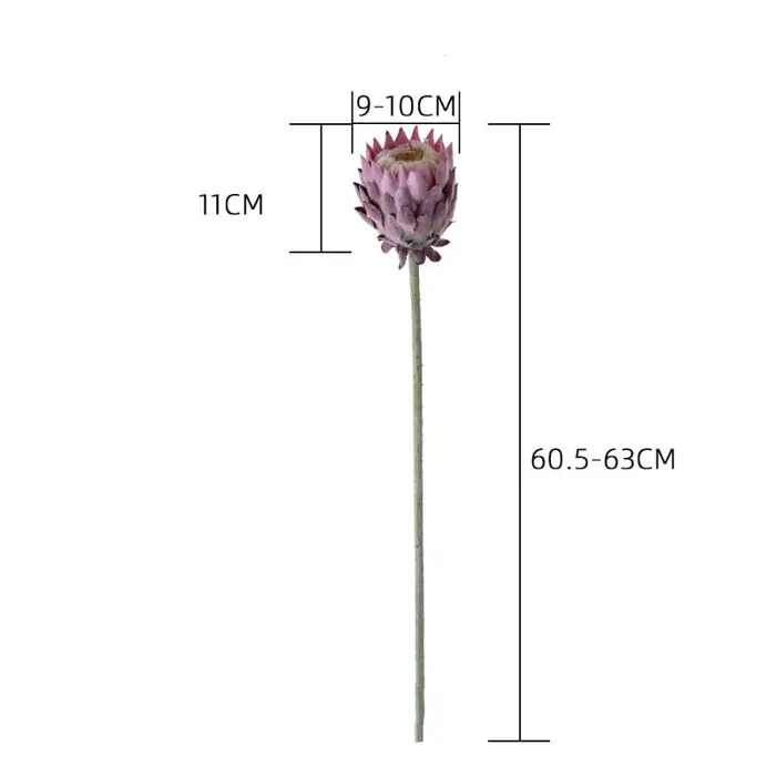 Fleur artificielle King Protea à cheveux longs de 61CM