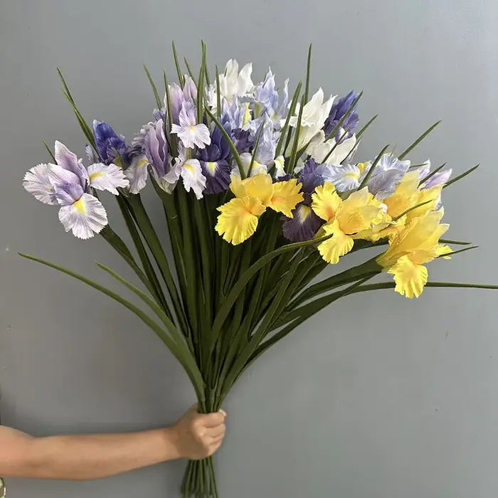 Fleurs d'iris artificielles en soie