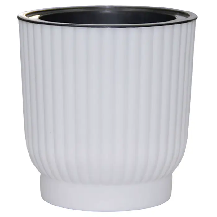 Pot de fleur rond blanc pour plantes, jardinières de bureau à économie d'eau, cadeau de voisin, ami 