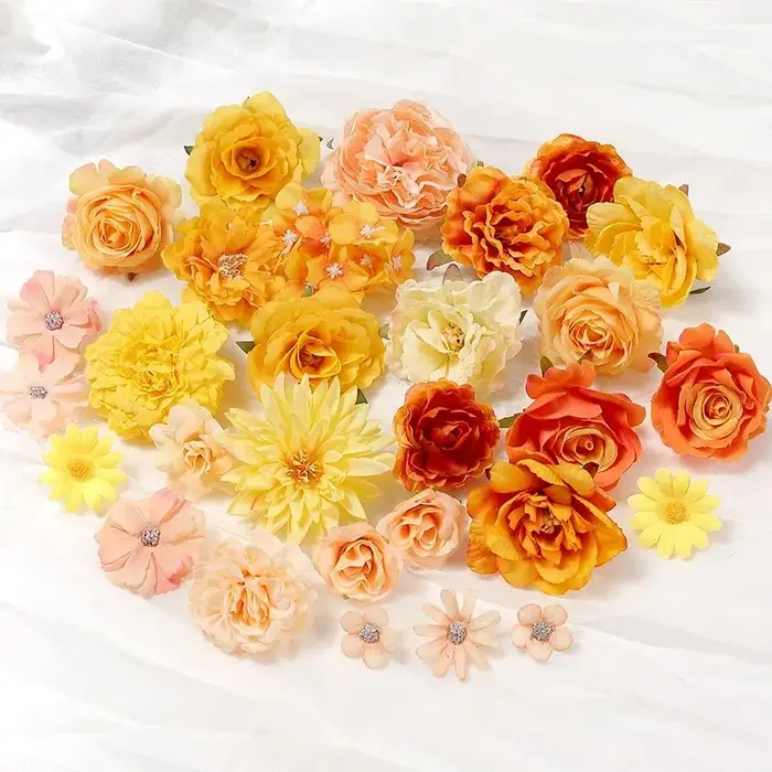 Roses artificielles mélangées Orange