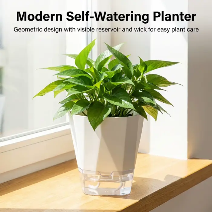 Jardinière auto-arrosante en résine de 26