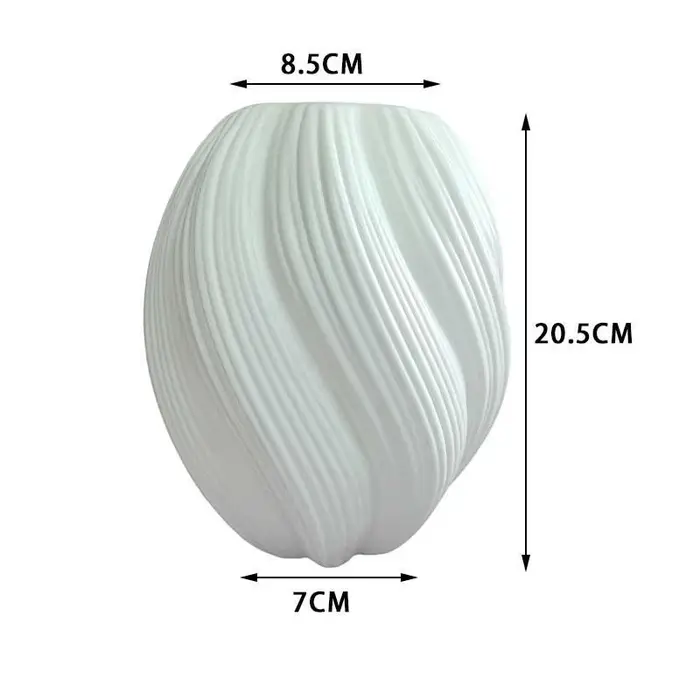 ✔ Vase en plastique texturé blanc, vases à fleurs modernes côtelés et torsadés pour la décoration de