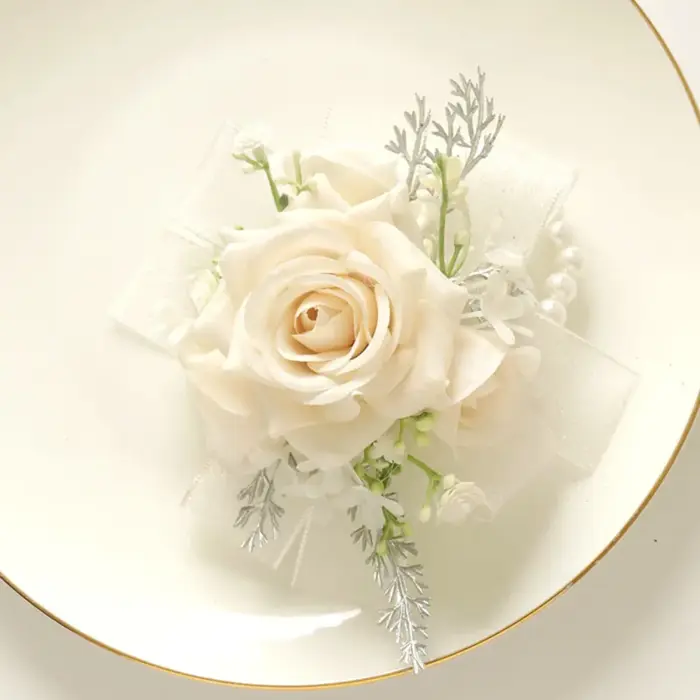 Corsages de fleurs artificielles Champagne