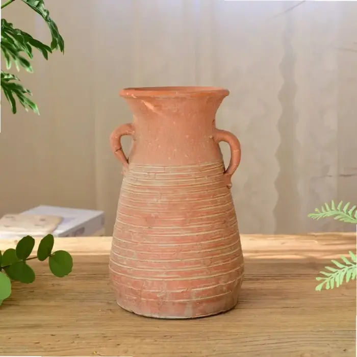 Pot en argile rétro, grand diamètre
