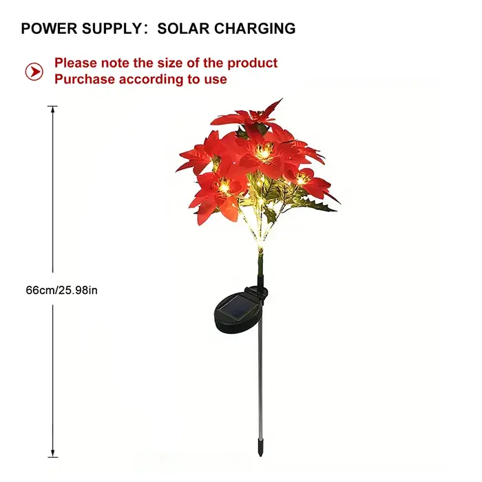 Lumière de fleur artificielle de poinsettia