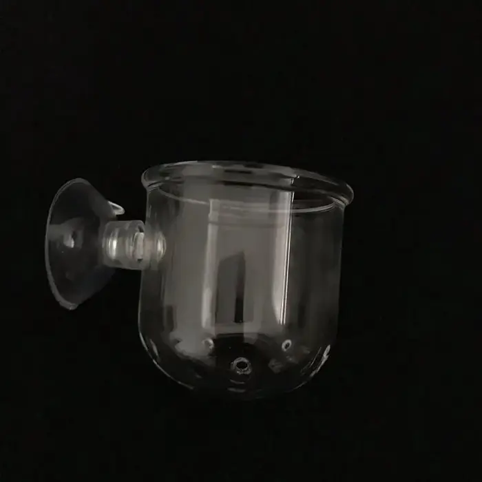 Mangeoire d'aquarium en verre suspendu pour Aquarium, Mini Pot en cristal, Pot d'eau à pois, cylindr