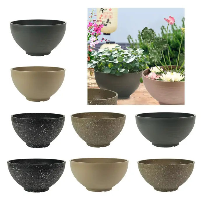 Jardinière de jardin de grande capacité avec pot en plastique de fleur de nénuphar
