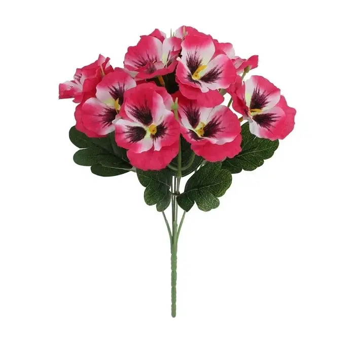 Lot de fleurs artificielles de primula de 32 cm