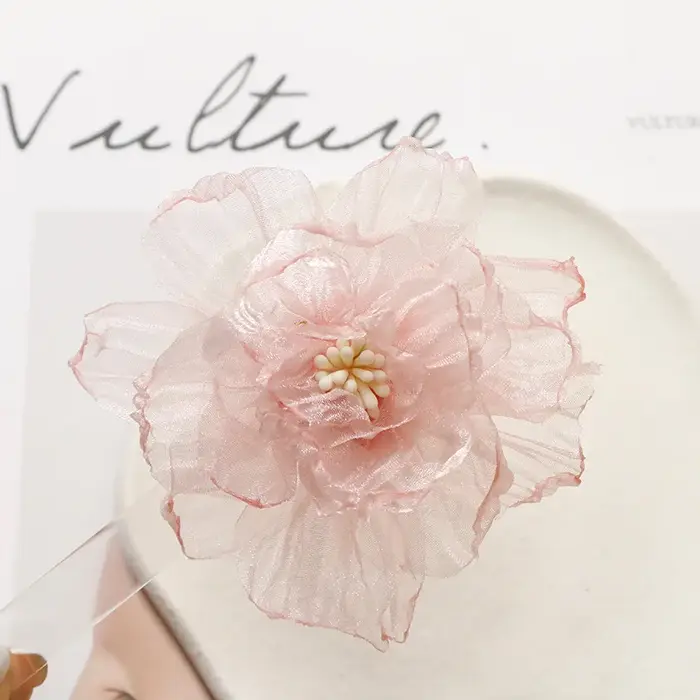 Fleur en organza rose DIY