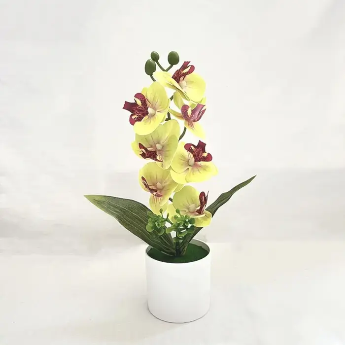 Orchidée artificielle rose en pot