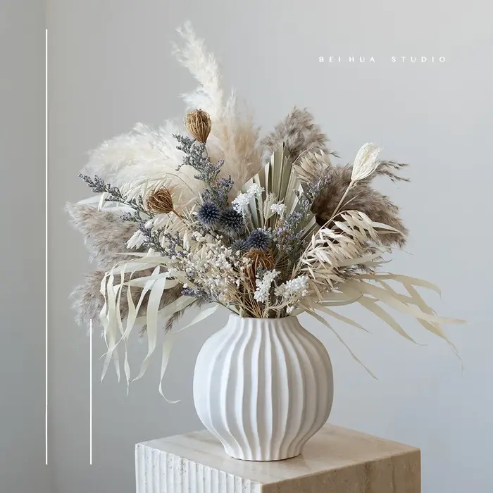 Bouquet de fleurs séchées/réelles Maillard