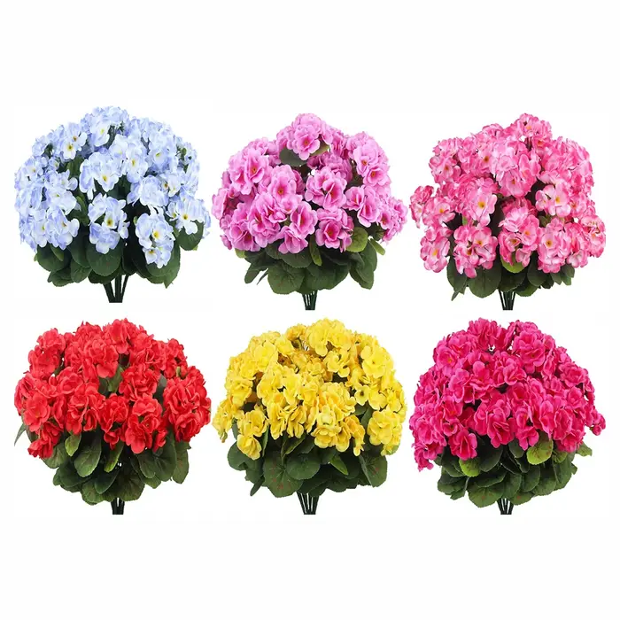 Plante artificielle en soie, fleur de bégonia, Simulation de géranium, fleur florale pour la maison, décor de fête de mariage, de noël, DIY bricolage