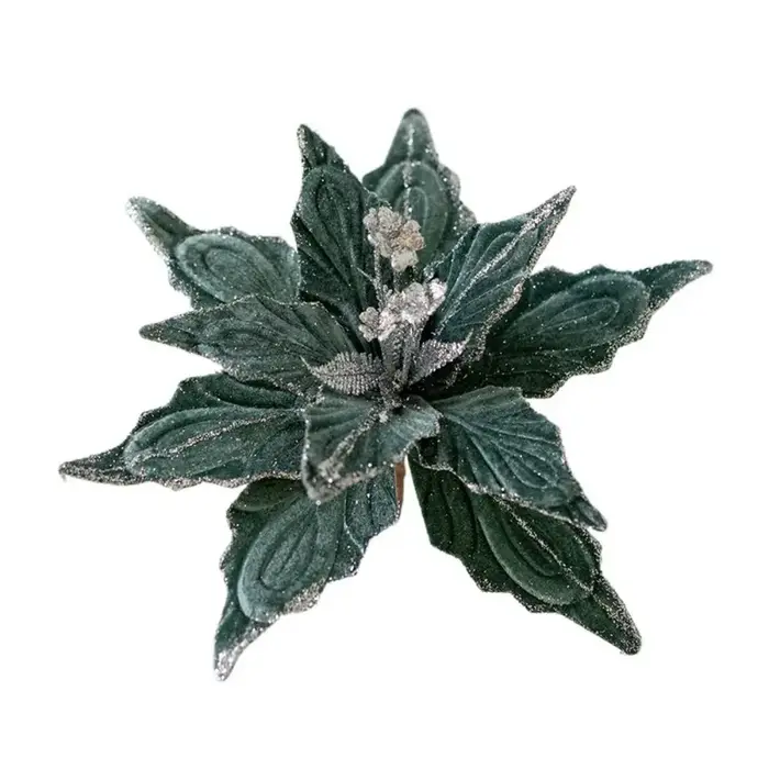 Tête de fleur fleurs de noël artificielles multicolore à la main simulée fleur de noël bricolage orn