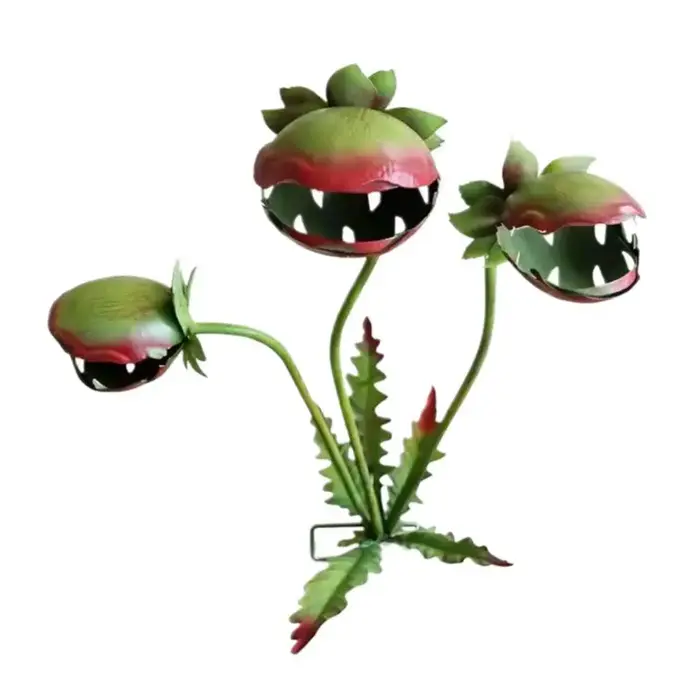 Grande sculpture de plante monstre Venus Flytrap en résine de 25 pouces, fleur carnivore, pour pique