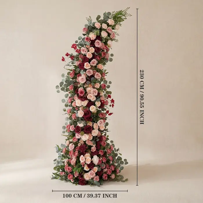 Uflower 2, 3 m Composition florale verte avec roses rouges