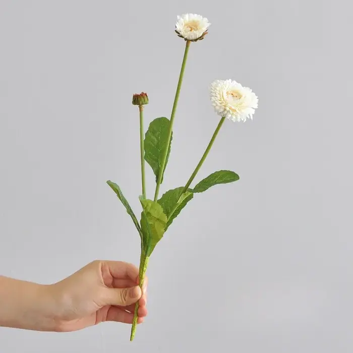 Calendule dorée artificielle 38CM, petit Pot doré frais à 3 têtes, décoration de maison, fleur en so